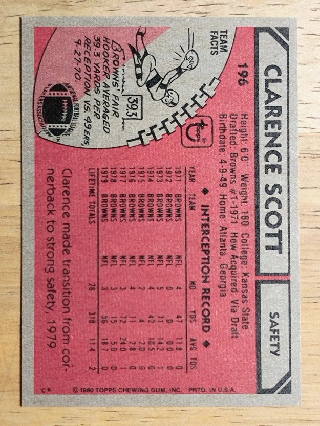 1980 Topps #196 Clarence Scott (EXMT)