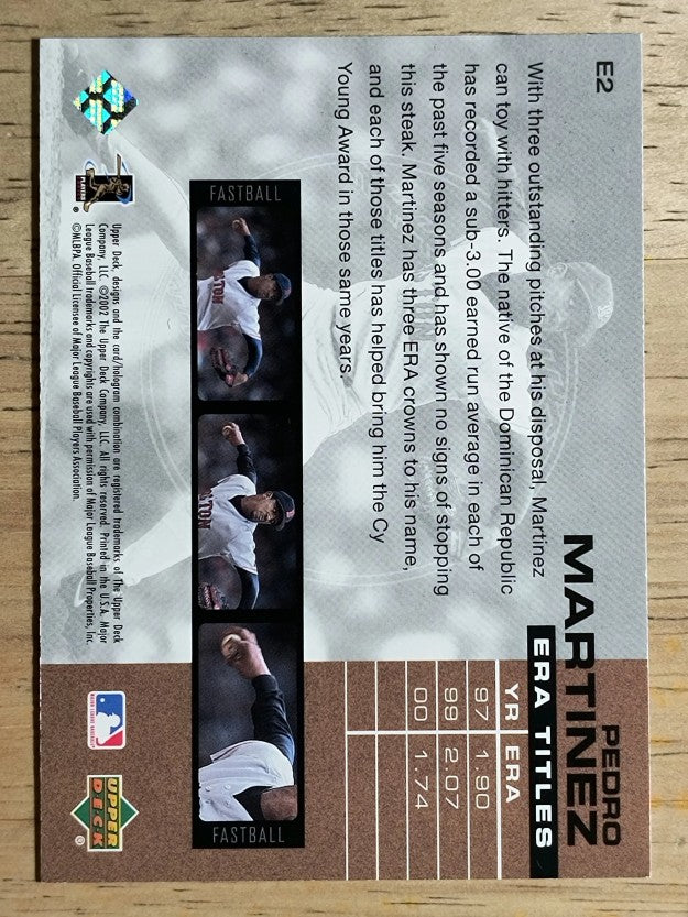 2002 UD Piece of History ERA Leaders #E2 Pedro Martinez
