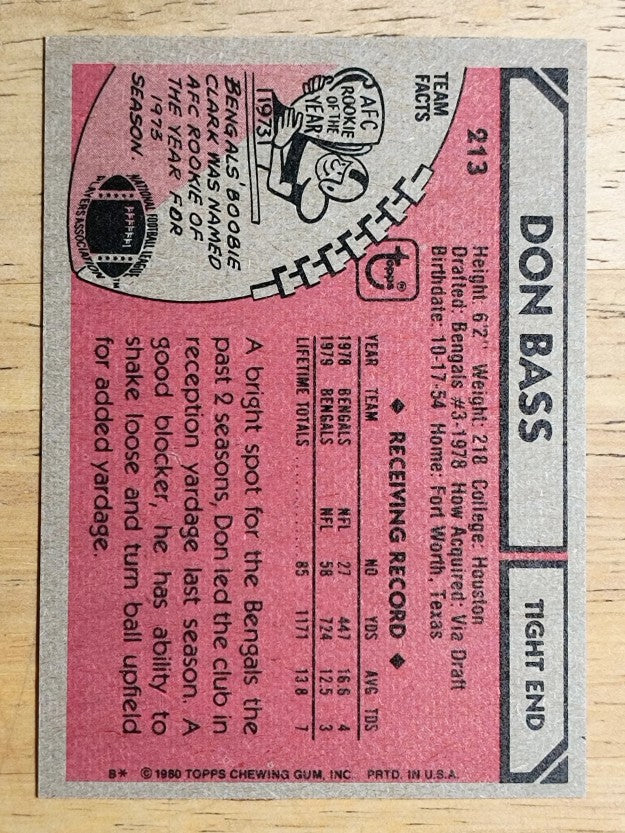 1980 Topps #213 Don Bass (EXMT)