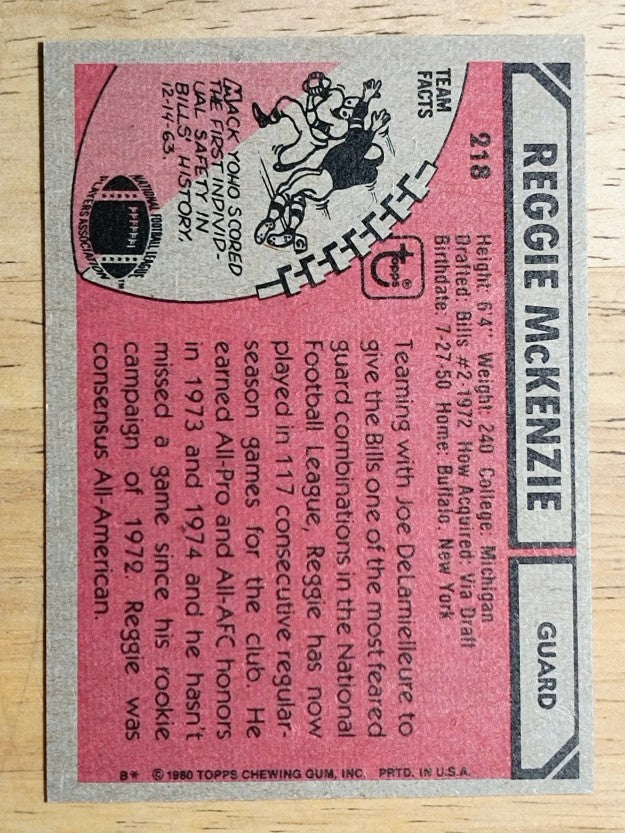 1980 Topps #218 Reggie McKenzie (NM)