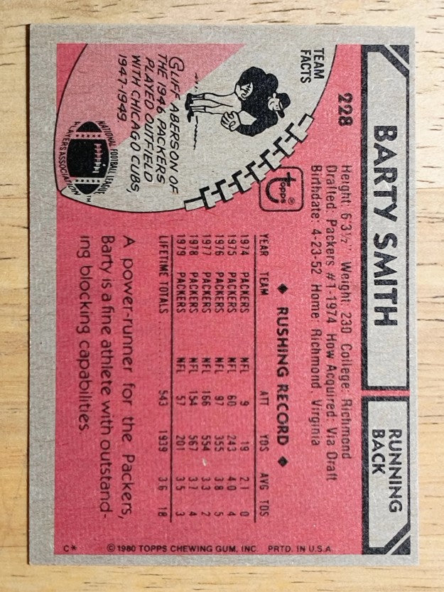 1980 Topps #228 Barty Smith (EXMT)
