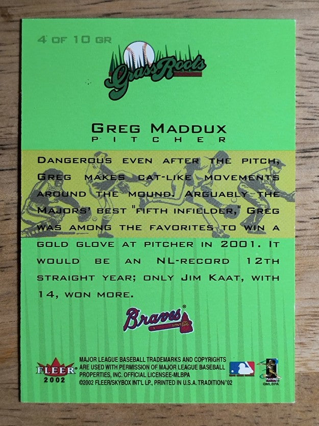 2002 Fleer Tradition Grass Roots #4 Greg Maddux