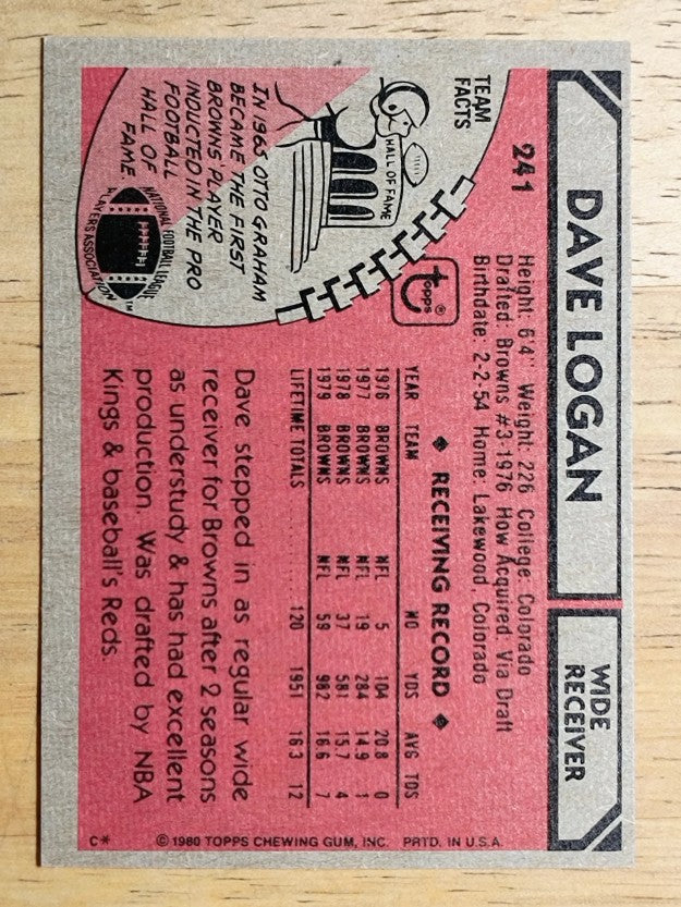 1980 Topps #241 Dave Logan (NM)