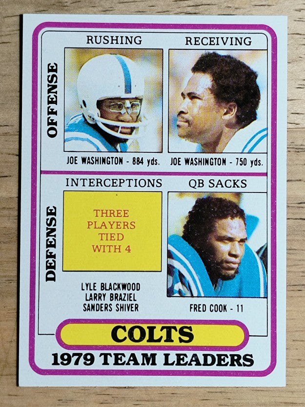 1980 Topps #244 Baltimore Colts TL/Joe Washington/Fred Cook (NMMT)