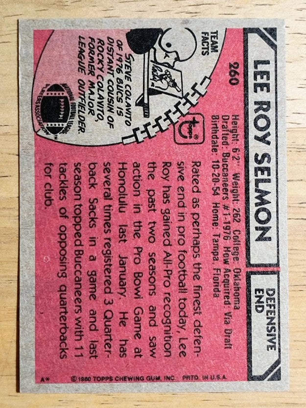 1980 Topps #260 Lee Roy Selmon AP (NM)
