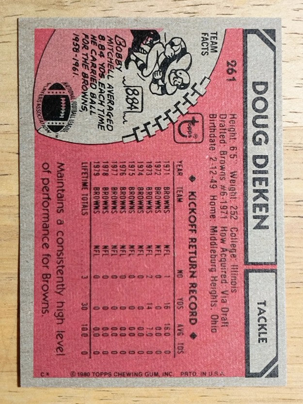 1980 Topps #261 Doug Dieken (NM)