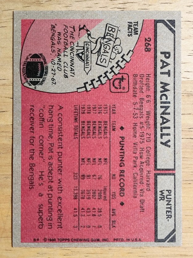 1980 Topps #268 Pat McInally (EXMT)