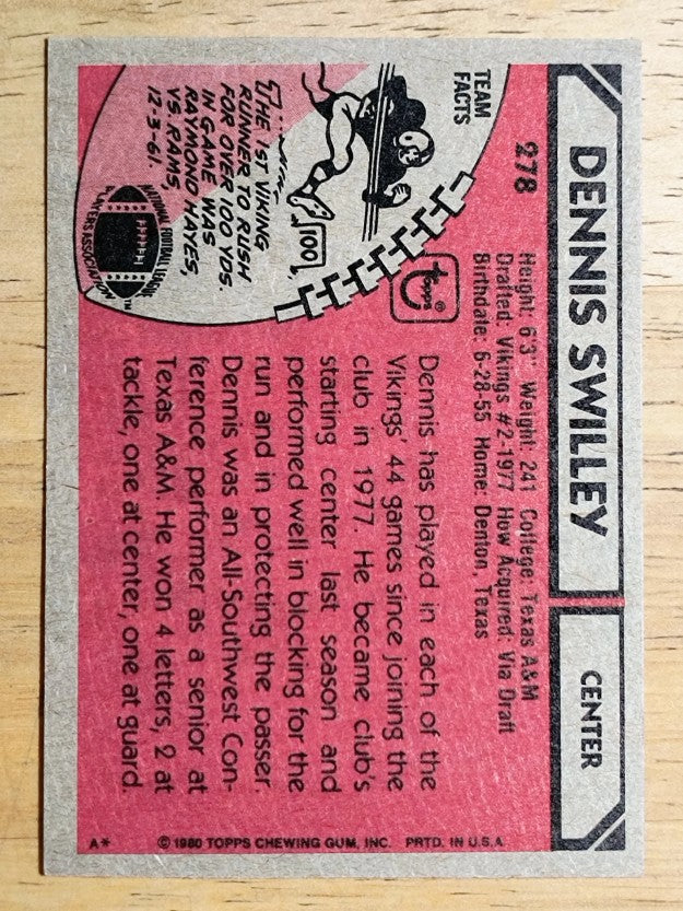 1980 Topps #278 Dennis Swilley (EXMT)