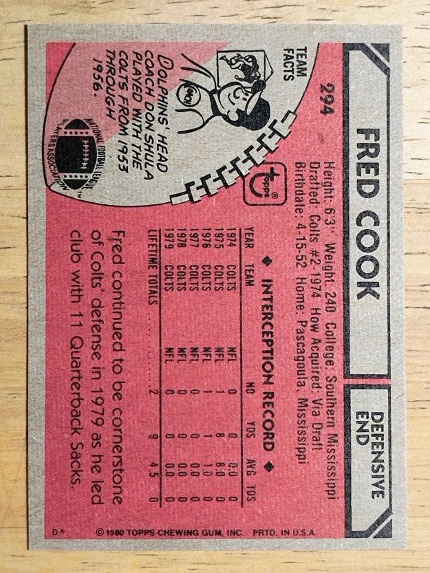 1980 Topps #294 Fred Cook (NM)