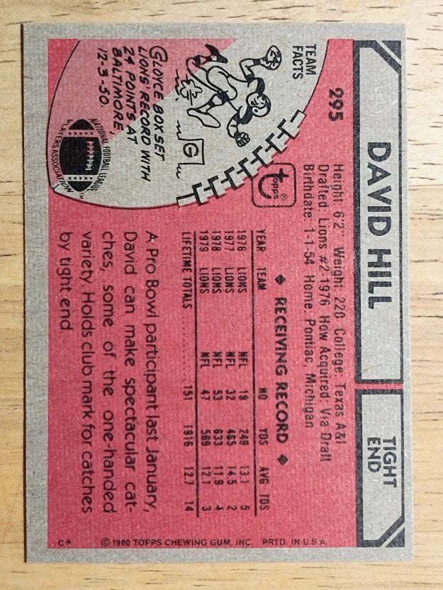 1980 Topps #295 David Hill AP (NM)