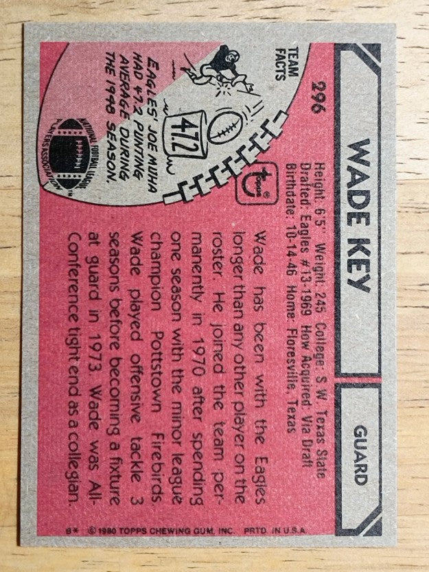 1980 Topps #296 Wade Key (EXMT)