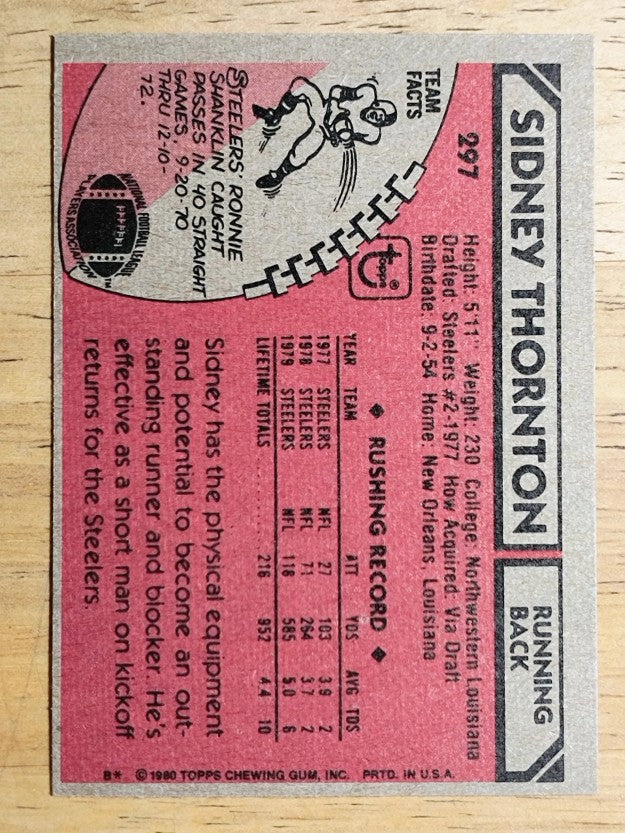 1980 Topps #297 Sidney Thornton (EXMT)