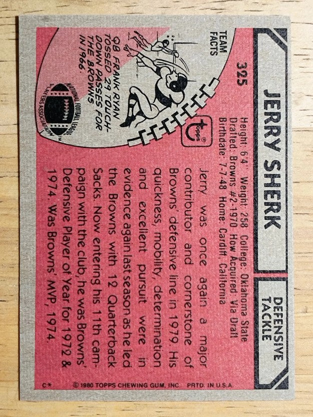 1980 Topps #325 Jerry Sherk (NM)