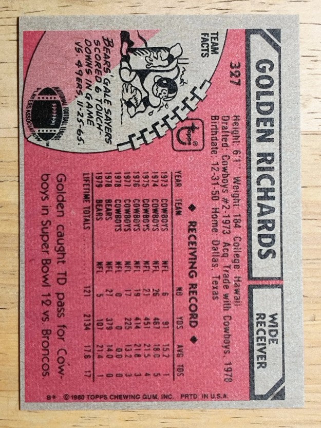 1980 Topps #327 Golden Richards (EXMT)