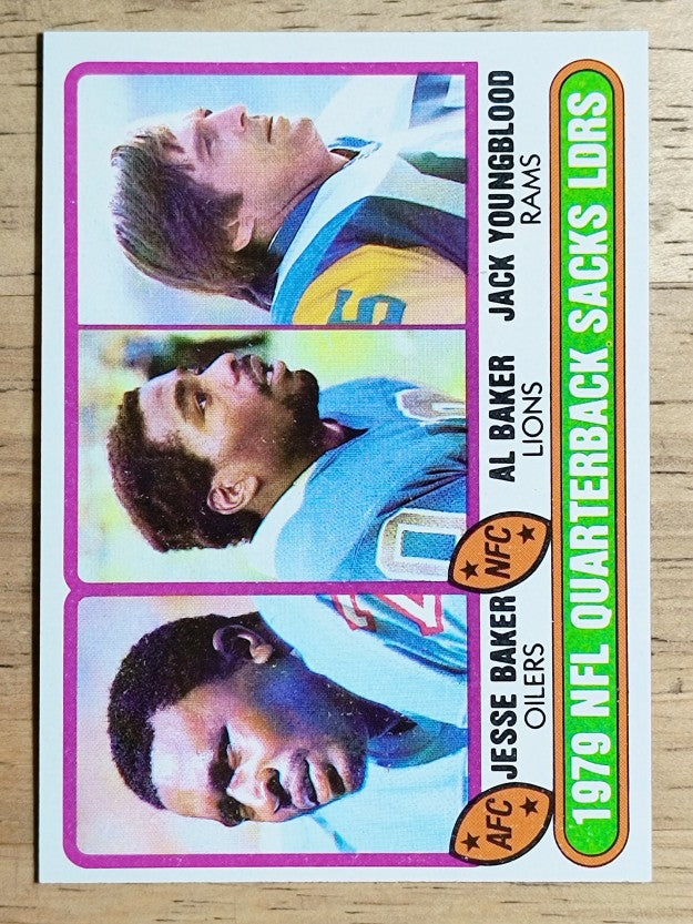 1980 Topps #333 Sacks Leaders/Jesse Baker/Bubba Baker/Jack Youngblood (NM)