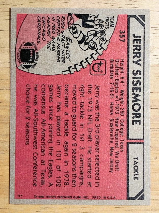 1980 Topps #357 Jerry Sisemore (EXMT)