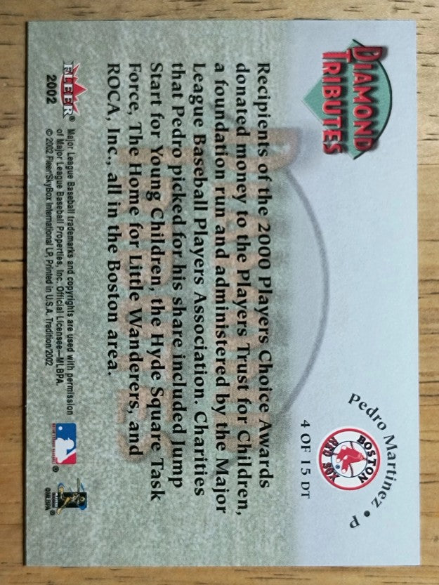 2002 Fleer Tradition Diamond Tributes #4 Pedro Martinez