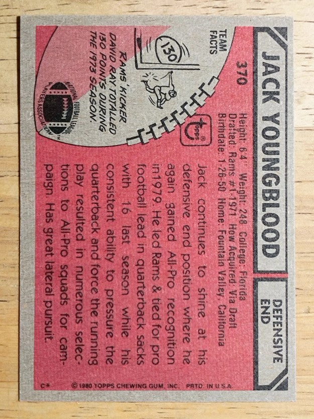 1980 Topps #370 Jack Youngblood AP (EXMT)