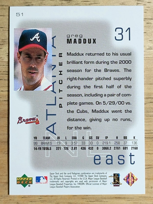 2000 Upper Deck Pros and Prospects #51 Greg Maddux