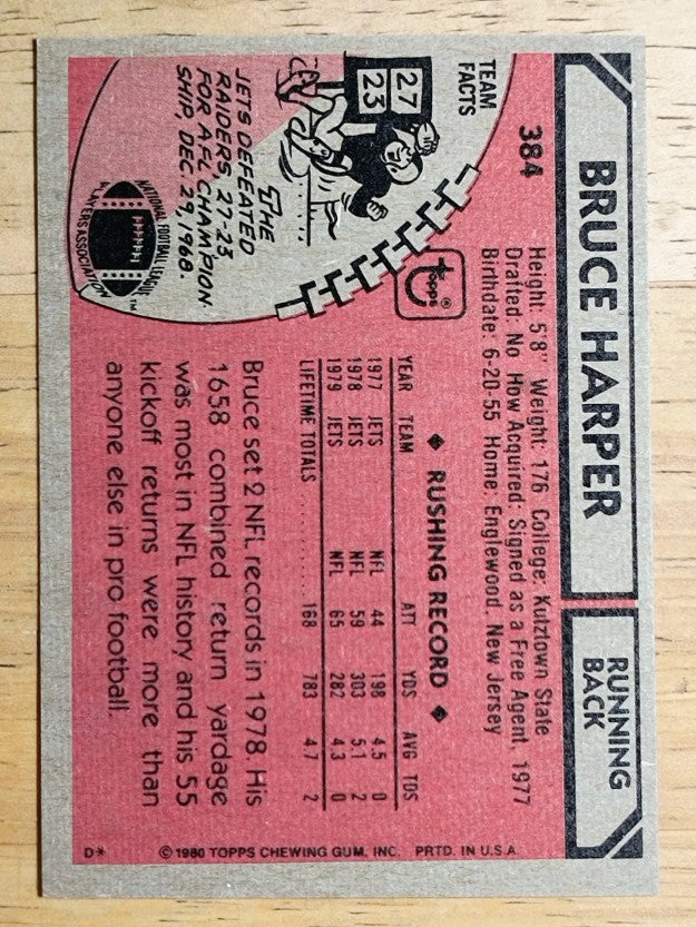 1980 Topps #384 Bruce Harper (EXMT)