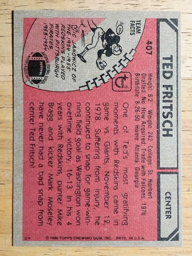 1980 Topps #407 Ted Fritsch Jr. (NM)