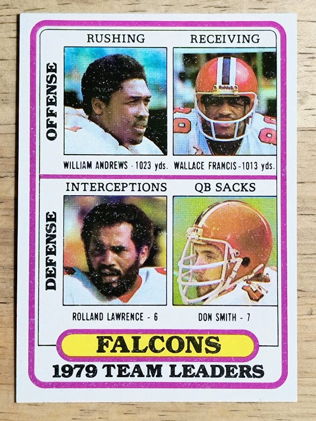 1980 Topps #411 William Andrews/Wallace Francis/Rolland Lawrence/Smith (EXMT)
