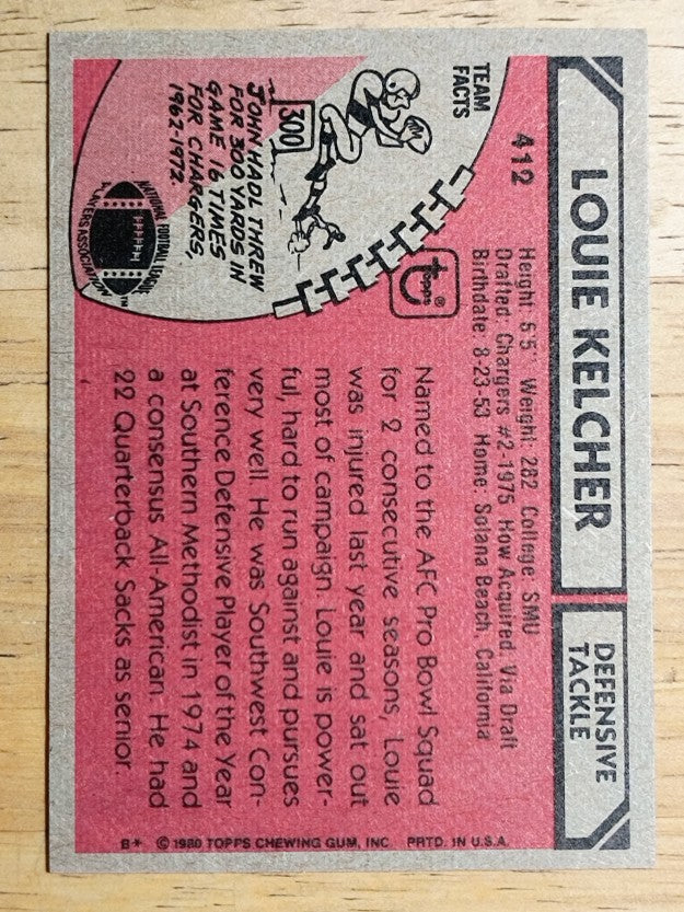 1980 Topps #412 Louie Kelcher (EXMT)