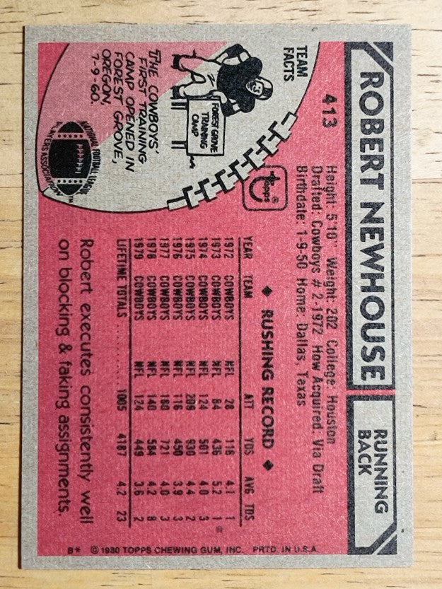 1980 Topps #413 Robert Newhouse (EXMT)