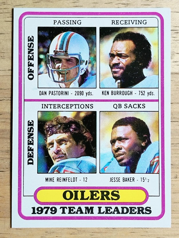 1980 Topps #432 Dan Pastorini/Ken Burrough/Mike Reinfeldt/Jesse Baker TL (NM)