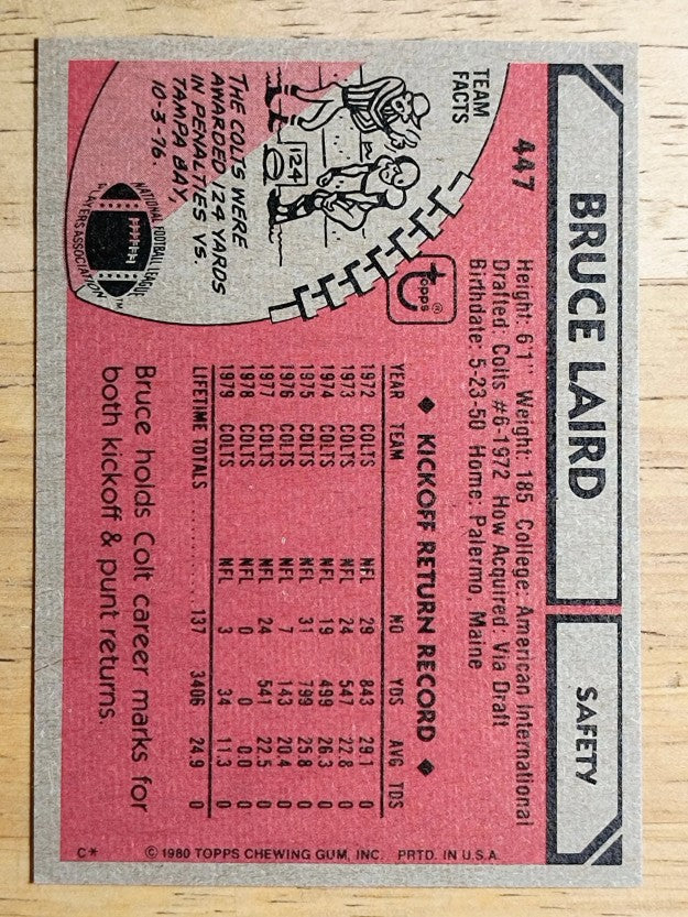 1980 Topps #447 Bruce Laird (NM)
