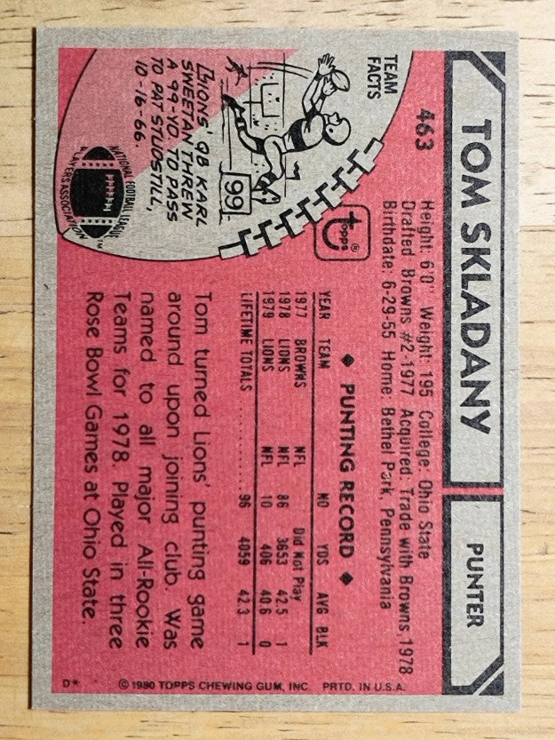 1980 Topps #463 Tom Skladany (NMMT)