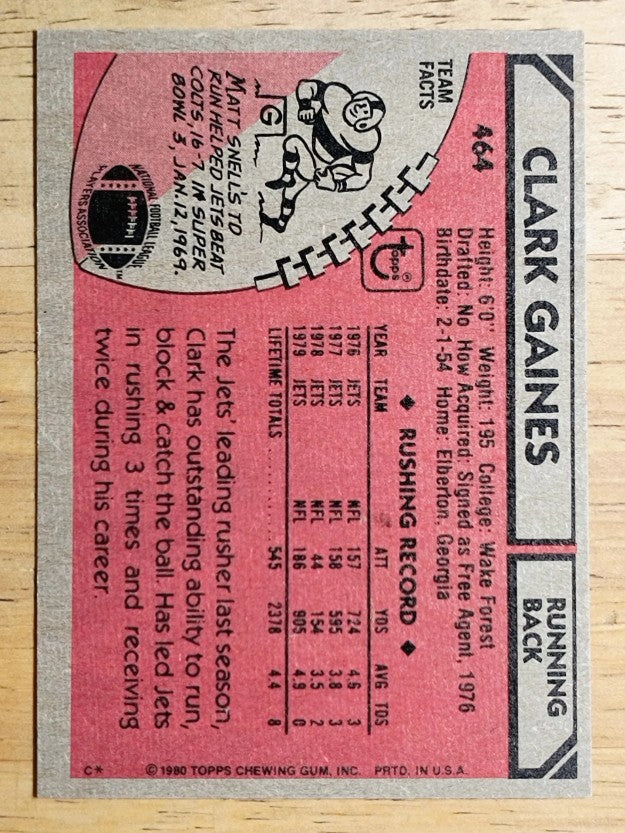 1980 Topps #464 Clark Gaines (NMMT)