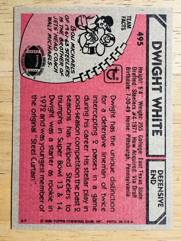 1980 Topps #495 Dwight White (NMMT)