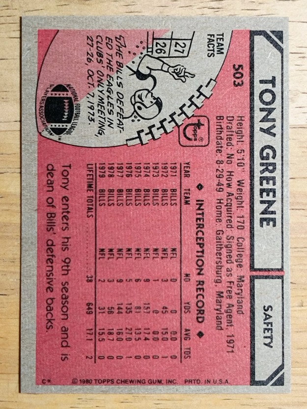 1980 Topps #503 Tony Greene (NM)