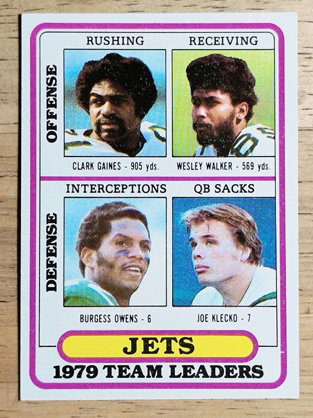 1980 Topps #507 Jets TL/Clark Gaines/Wesley Walker/Burgess Owens/Joe Klecko (NM)