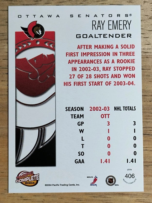 2003-04 Pacific Complete #406 Ray Emery