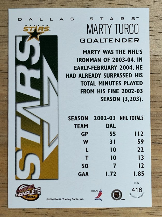 2003-04 Pacific Complete #416 Marty Turco