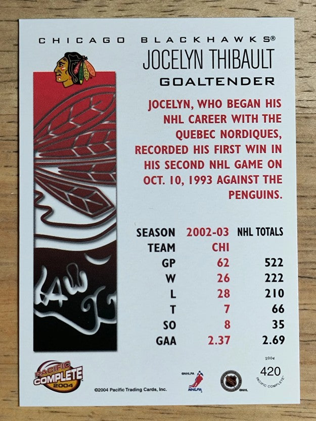 2003-04 Pacific Complete #420 Jocelyn Thibault