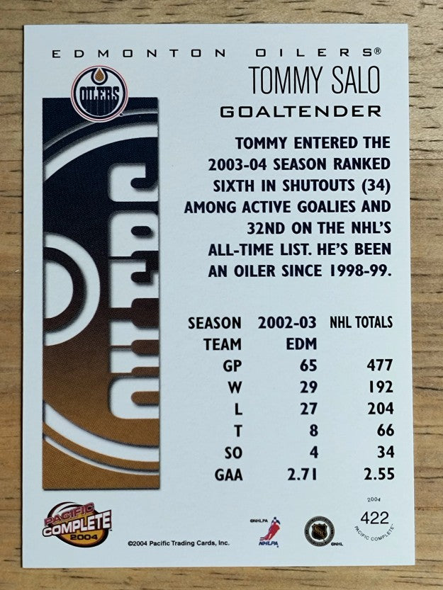 2003-04 Pacific Complete #422 Tommy Salo