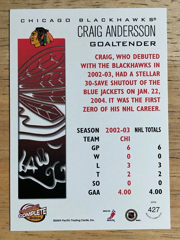 2003-04 Pacific Complete #427 Craig Andersson