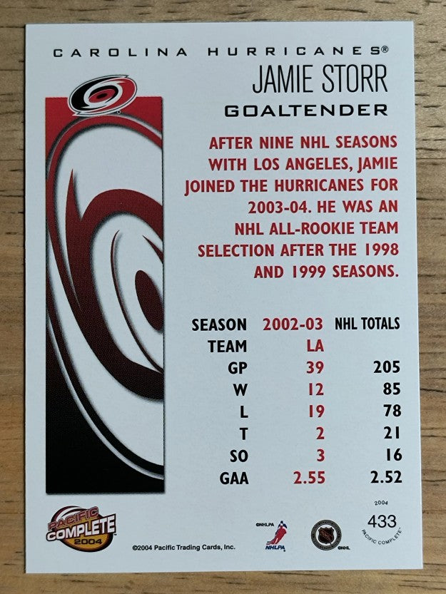 2003-04 Pacific Complete #433 Jamie Storr