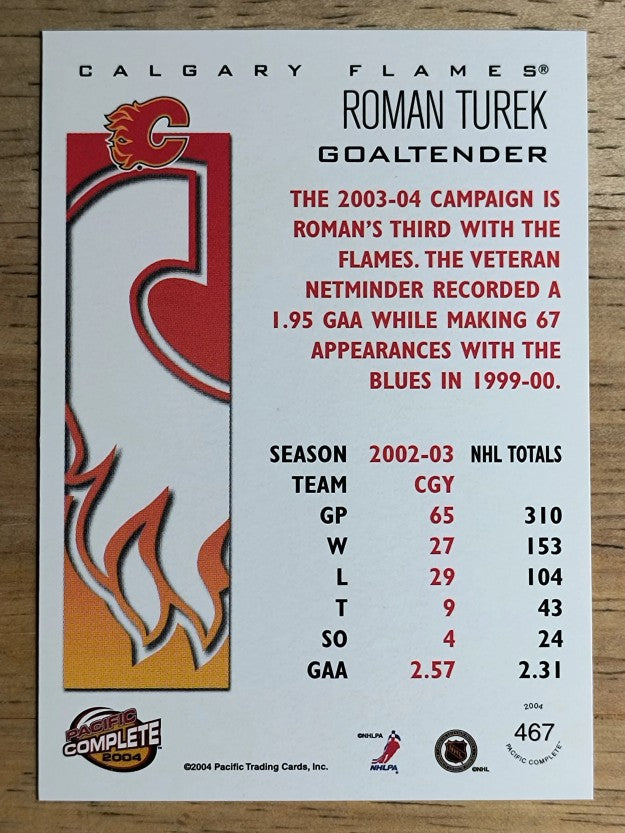2003-04 Pacific Complete #467 Roman Turek