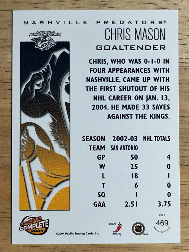 2003-04 Pacific Complete #469 Chris Mason