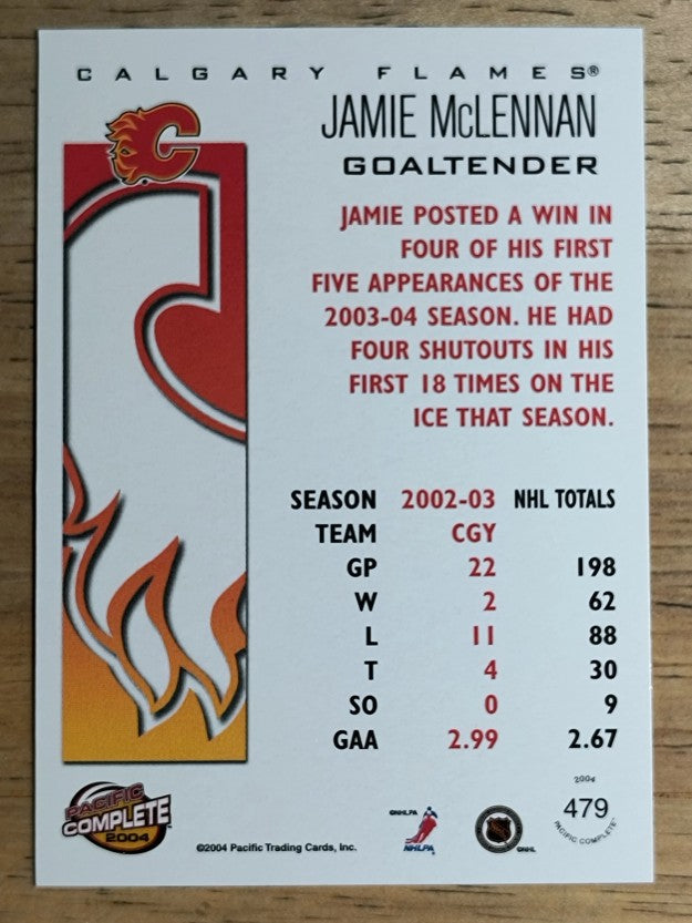 2003-04 Pacific Complete #479 Jamie McLennan