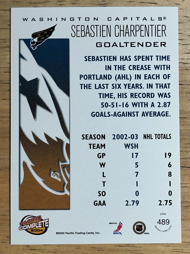 2003-04 Pacific Complete #489 Sebastien Charpentier
