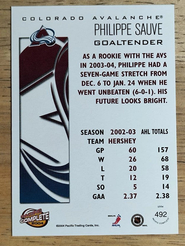 2003-04 Pacific Complete #492 Philippe Sauve