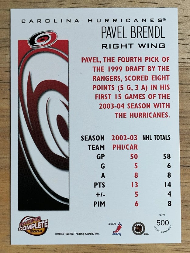 2003-04 Pacific Complete #500 Pavel Brendl