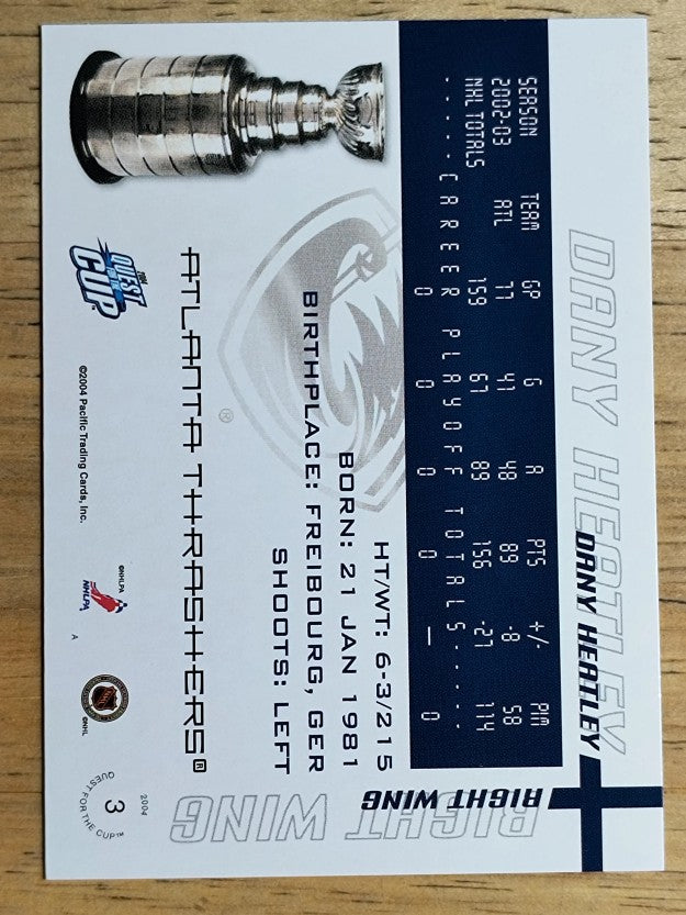 2003-04 Pacific Quest for the Cup #3 Dany Heatley