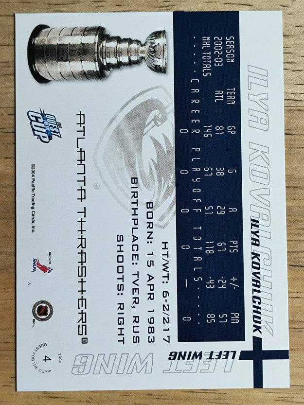 2003-04 Pacific Quest for the Cup #4 Ilya Kovalchuk