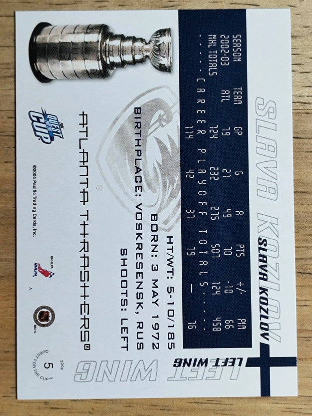 2003-04 Pacific Quest for the Cup #5 Slava Kozlov